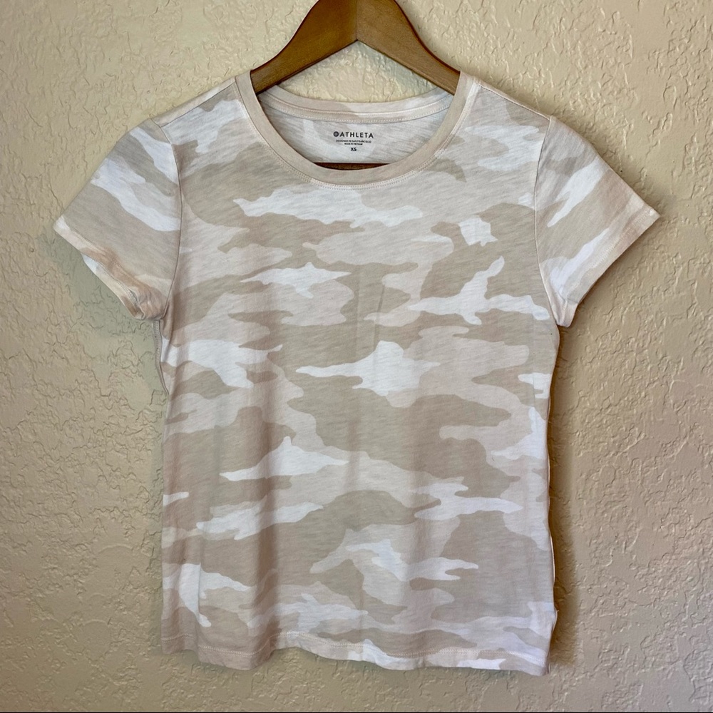Athleta Organic Daily Camo Crew Tee Size XS - Picture 2 of 8